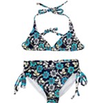 Blue Flower Floral Flora Naure Pattern Kids  Classic Bikini Set