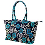 Blue Flower Floral Flora Naure Pattern Canvas Shoulder Bag