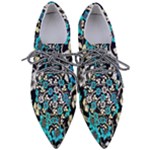 Blue Flower Floral Flora Naure Pattern Pointed Oxford Shoes