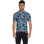 Blue Flower Floral Flora Naure Pattern Men s Short Sleeve Cycling Jersey