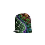 Digital Art Fractal Abstract Artwork 3d Floral Pattern Waves Vortex Sphere Nightmare Drawstring Pouch (XS)