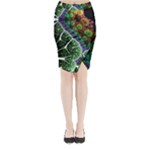 Digital Art Fractal Abstract Artwork 3d Floral Pattern Waves Vortex Sphere Nightmare Midi Wrap Pencil Skirt