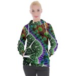 Digital Art Fractal Abstract Artwork 3d Floral Pattern Waves Vortex Sphere Nightmare Women s Hooded Pullover