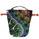 Digital Art Fractal Abstract Artwork 3d Floral Pattern Waves Vortex Sphere Nightmare Drawstring Bucket Bag