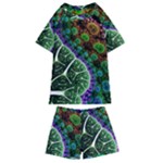 Digital Art Fractal Abstract Artwork 3d Floral Pattern Waves Vortex Sphere Nightmare Kids  Swim T-Shirt and Shorts Set