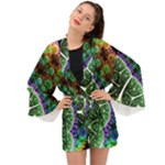 Digital Art Fractal Abstract Artwork 3d Floral Pattern Waves Vortex Sphere Nightmare Long Sleeve Kimono