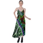 Digital Art Fractal Abstract Artwork 3d Floral Pattern Waves Vortex Sphere Nightmare Tie Back Maxi Dress