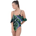 Digital Art Fractal Abstract Artwork 3d Floral Pattern Waves Vortex Sphere Nightmare Drape Piece Swimsuit