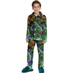 Digital Art Fractal Abstract Artwork 3d Floral Pattern Waves Vortex Sphere Nightmare Kids  Long Sleeve Velvet Pajamas Set