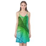 3d Leaves Texture Sheet Blue Green Camis Nightgown 