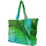 3d Leaves Texture Sheet Blue Green Simple Shoulder Bag
