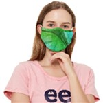 3d Leaves Texture Sheet Blue Green Fitted Cloth Face Mask (Adult)