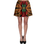 Fractal Floral Flora Ring Colorful Neon Art Skater Skirt