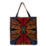 Fractal Floral Flora Ring Colorful Neon Art Grocery Tote Bag