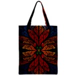 Fractal Floral Flora Ring Colorful Neon Art Zipper Classic Tote Bag