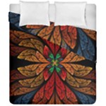 Fractal Floral Flora Ring Colorful Neon Art Duvet Cover Double Side (California King Size)