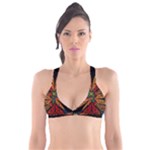 Fractal Floral Flora Ring Colorful Neon Art Plunge Bikini Top