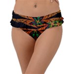 Fractal Floral Flora Ring Colorful Neon Art Frill Bikini Bottoms