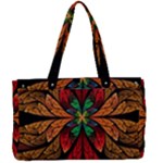 Fractal Floral Flora Ring Colorful Neon Art Canvas Work Bag