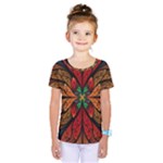 Fractal Floral Flora Ring Colorful Neon Art Kids  One Piece T-Shirt