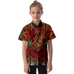 Fractal Floral Flora Ring Colorful Neon Art Kids  Short Sleeve Shirt