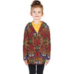 Fractal Floral Flora Ring Colorful Neon Art Kids  Double Breasted Button Coat