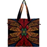 Fractal Floral Flora Ring Colorful Neon Art Canvas Travel Bag