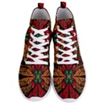 Fractal Floral Flora Ring Colorful Neon Art Men s Lightweight High Top Sneakers