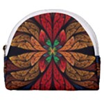 Fractal Floral Flora Ring Colorful Neon Art Horseshoe Style Canvas Pouch