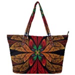 Fractal Floral Flora Ring Colorful Neon Art Full Print Shoulder Bag