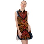 Fractal Floral Flora Ring Colorful Neon Art Sleeveless Shirt Dress