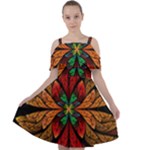 Fractal Floral Flora Ring Colorful Neon Art Cut Out Shoulders Chiffon Dress