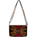 Fractal Floral Flora Ring Colorful Neon Art Double Gusset Crossbody Bag