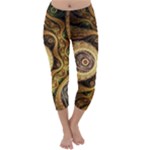 Fractal Floral Ornament Wave Vintage Retro Capri Winter Leggings 