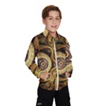 Fractal Floral Ornament Wave Vintage Retro Kids  Windbreaker