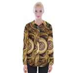 Fractal Floral Ornament Wave Vintage Retro Womens Long Sleeve Shirt