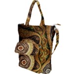 Fractal Floral Ornament Wave Vintage Retro Shoulder Tote Bag