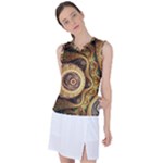 Fractal Floral Ornament Wave Vintage Retro Women s Sleeveless Sports Top