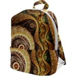 Fractal Floral Ornament Wave Vintage Retro Zip Up Backpack