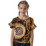 Fractal Floral Ornament Wave Vintage Retro Kids  Cut Out Flutter Sleeves