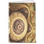 Fractal Floral Ornament Wave Vintage Retro 8  x 10  Hardcover Notebook