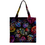 Floral Fractal 3d Art Pattern Zipper Grocery Tote Bag