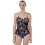 Floral Fractal 3d Art Pattern Sweetheart Tankini Set