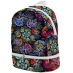 Floral Fractal 3d Art Pattern Zip Bottom Backpack