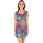 Colorful Flora Flora Kazakh Pattern Bodycon Dress