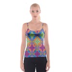 Colorful Flora Flora Kazakh Pattern Spaghetti Strap Top