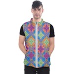 Colorful Flora Flora Kazakh Pattern Men s Puffer Vest