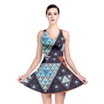 Fractal Triangle Geometric Abstract Pattern Reversible Skater Dress
