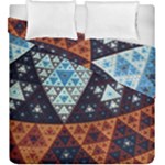 Fractal Triangle Geometric Abstract Pattern Duvet Cover Double Side (King Size)