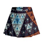 Fractal Triangle Geometric Abstract Pattern Mini Flare Skirt